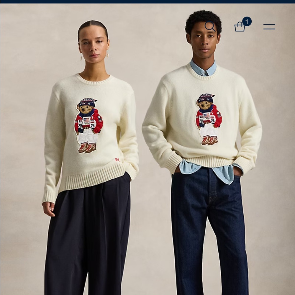 Polo Olympic bear cream sweater